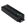 StarTech.com 10-Portu USB 3.0 Hubs ar Barošanas Adapteri - Metāla Industriālais USB-A Hubs ar ESD un 350W Pārsprieguma Aizsardzību - DIN/Siena/Galda Montējams - Ātrgaitas USB 3.2 Gen 1 (5Gbps) Hubs