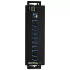 StarTech.com 10-Portu USB 3.0 Hubs ar Barošanas Adapteri - Metāla Industriālais USB-A Hubs ar ESD un 350W Pārsprieguma Aizsardzību - DIN/Siena/Galda Montējams - Ātrgaitas USB 3.2 Gen 1 (5Gbps) Hubs