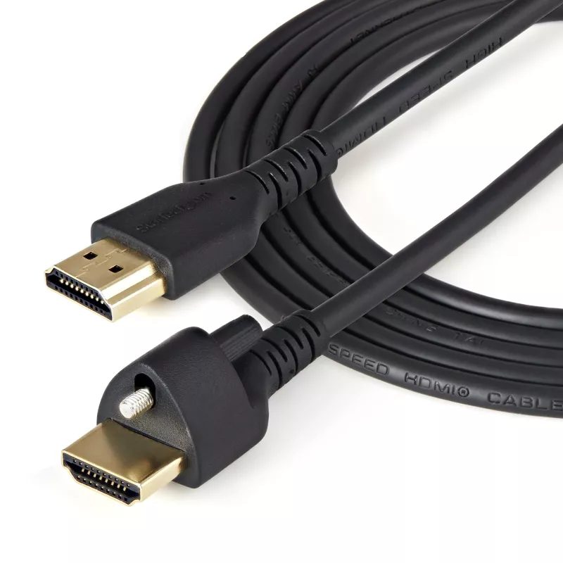 StarTech.com 2m HDMI kabelis ar bloķēšanas skrūvi - 4K 60Hz HDR - ātrgaitas HDMI 2.0 monitors kabelis ar bloķēšanas skrūvju savienotāju drošam savienojumam - HDMI kabelis ar Ethernet - M/M