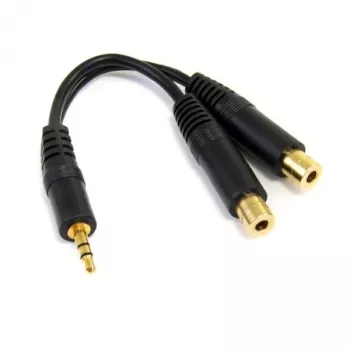 StarTech.com 15cm stereo sadalītāja kabelis – 3.5mm vīrišķais uz 2x 3.5mm sievišķais