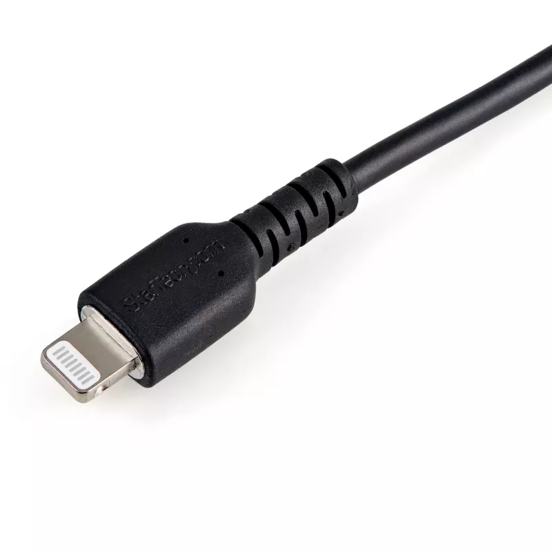 StarTech.com 15 cm USB-A uz Lightning vads, izturīgs, melns, ar aramīda šķiedru, MFi sertificēts