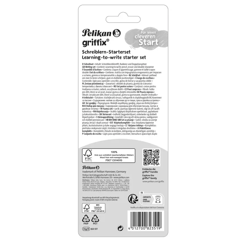 Zīmulis Pelikan griffix Set B Trīsstūrveida Pelēks 3.5 mm 140 mm