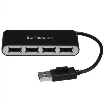 StarTech.com 4-Portu Pārnēsājams USB 2.0 Hubs ar Iebūvētu Kabeli