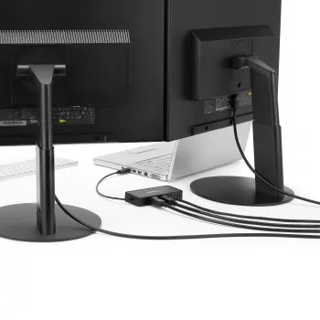 StarTech.com USB 3.0 Mini Dokstacija - Divu Monitoru USB-A Dokstacija ar DisplayPort 4K 60Hz Video un Gigabit Ethernet - 30cm kabelis - Pārnēsājams USB 3.1 Gen 1 Type-A Klēpjdatora Adapteris