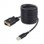StarTech.com 10 pēdu (3m) USB–seriālais adaptera kabelis, COM saglabāšana, maināmas skrūves/uzgriežņi, USB-A uz DB9 RS232, FTDI IC, ESD aizsardzība, Windows/macOS/Linux