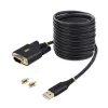 StarTech.com 10 pēdu (3m) USB–seriālais adaptera kabelis, COM saglabāšana, maināmas skrūves/uzgriežņi, USB-A uz DB9 RS232, FTDI IC, ESD aizsardzība, Windows/macOS/Linux