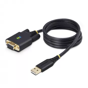 StarTech.com 1m USB uz Null Modema Seriālā Adaptera Kabelis, Maināmi DB9 Skrūves/Uzgriežņi, COM Saglabāšana, USB-A uz RS232, FTDI, 4. līmeņa ESD Aizsardzība, Windows/macOS/ChromeOS/Linux - Izturīga TPE Konstrukcija