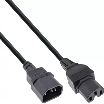 InLine pagarinātāja kabelis karstā savienojuma apstākļiem IEC-C15/IEC-C14 taisns, 3m