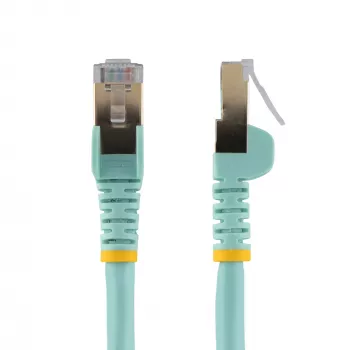 StarTech.com 0.50m CAT6a Ethernet kabelis - 10 Gigabit ekranēts bezķēdes RJ45 100W PoE savienojuma vads - 10GbE STP tīkla kabelis ar sprieguma atslogojumu - Aqua individuāli testēts/vadi ir UL sertificēti/TIA