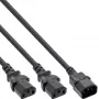 InLine strāvas Y-kabelis Vācijas F tips 1x IEC-C14 līdz 2x IEC-C13 1m