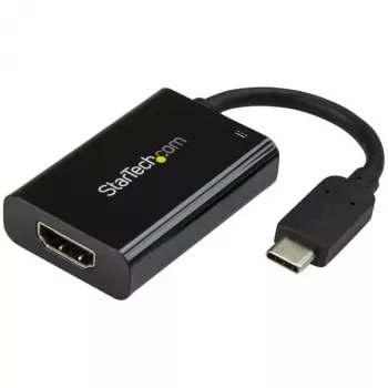 StarTech.com USB-C uz HDMI 2.0 adapteris ar Power Delivery - 4K 60Hz USB Type-C uz HDMI video pārveidotājs - 60W PD caurlaides uzlādes ports - Thunderbolt 3 saderīgs - Melns