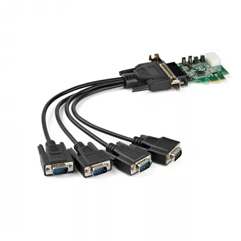 StarTech.com 4-portu PCI Express RS232 seriālā adaptera karte - PCIe RS232 seriālā kontrollera karte - PCIe uz seriālo DB9 - 16950 UART - zema profila paplašinājuma karte - Windows/Linux - TAA