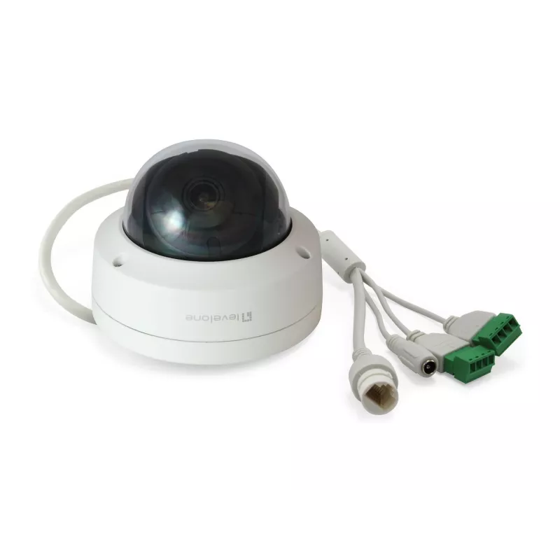 LevelOne GEMINI Fiksētais kupola IP tīkla kamera, 4 MP, H.265, 802.3af PoE, IR gaismas, iekštelpām/ārtelpām