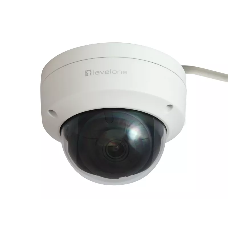 LevelOne GEMINI Fiksētais kupola IP tīkla kamera, 4 MP, H.265, 802.3af PoE, IR gaismas, iekštelpām/ārtelpām