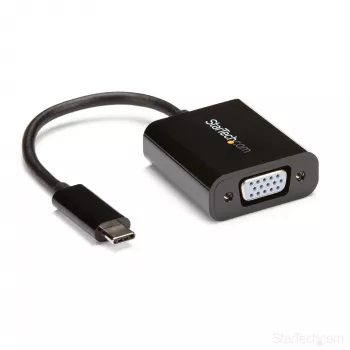 StarTech.com USB-C uz VGA adapteris - Melns - 1080p - Video pārveidotājs MacBook Pro - USB C uz VGA displeja dongle - Atjauninātā versija CDP2VGAEC