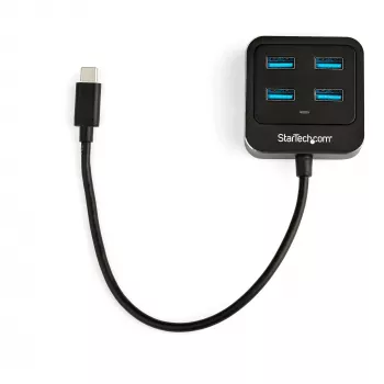 StarTech.com 4 portu USB-C centrmezgls – USB-C uz 4x USB-A portiem – SuperSpeed 10Gbps USB 3.2 Gen 2 Type-C centrmezgls – USB barošana – pārnēsājams/kompakts USB-C-USB adaptera centrmezgls klēpjdatoram – alumīnijs