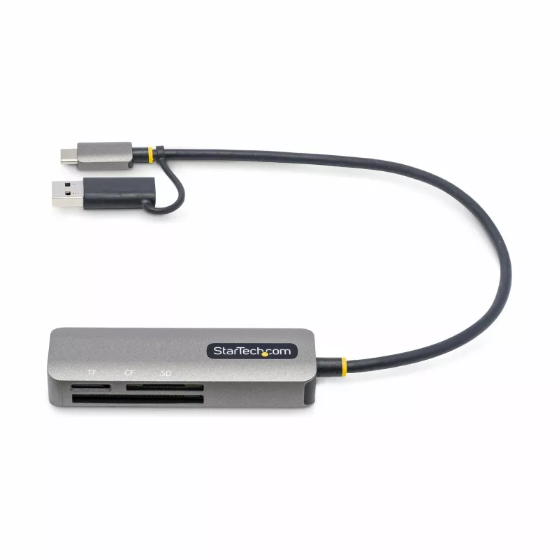 StarTech.com FCREADMICRO3V2 USB 3.0 vairāku formātu atmiņas karšu lasītājs, SD/microSD/CompactFlash, USB-C ar USB-A adapteri, 5 Gbps