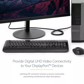 StarTech.com 1m DisplayPort 1.2 kabelis - 4K x 2K Ultra HD VESA sertificēts DP-DP kabelis monitoram ar fiksatoriem