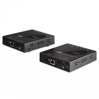 StarTech.com HDMI KVM pagarinātājs pa IP tīklu - 4K 30Hz HDMI 2.0 un USB pa IP LAN vai Cat5e/Cat6 Ethernet kabeli (100m/330ft) - Attālās KVM pārslēgšanas/konsoles raidītājs/uztvērējs komplekts