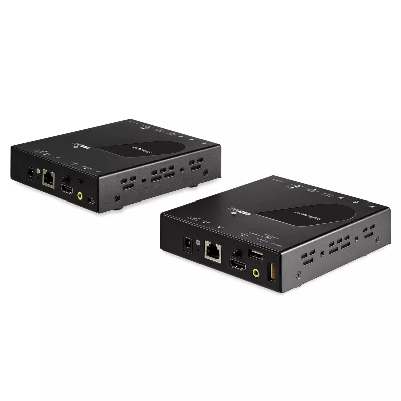 StarTech.com HDMI KVM pagarinātājs pa IP tīklu - 4K 30Hz HDMI 2.0 un USB pa IP LAN vai Cat5e/Cat6 Ethernet kabeli (100m/330ft) - Attālās KVM pārslēgšanas/konsoles raidītājs/uztvērējs komplekts