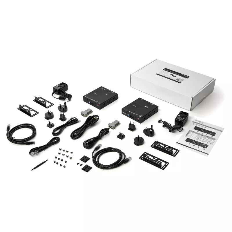 StarTech.com HDMI KVM pagarinātājs pa IP tīklu - 4K 30Hz HDMI 2.0 un USB pa IP LAN vai Cat5e/Cat6 Ethernet kabeli (100m/330ft) - Attālās KVM pārslēgšanas/konsoles raidītājs/uztvērējs komplekts