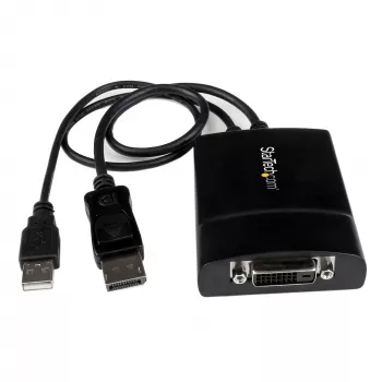 StarTech.com DisplayPort uz DVI Dual Link aktīvais adapteris - DP uz DVI-D pārveidotājs 2560x1600 60Hz - DP 1.2 uz DVI monitoru - USB barots - fiksējošs DP savienotājs