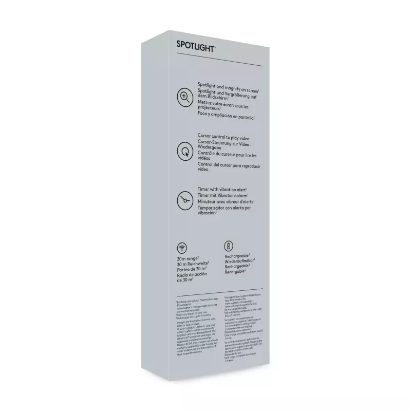 Logitech Spotlight Plus prezentāciju tālvadības pults, pelēka