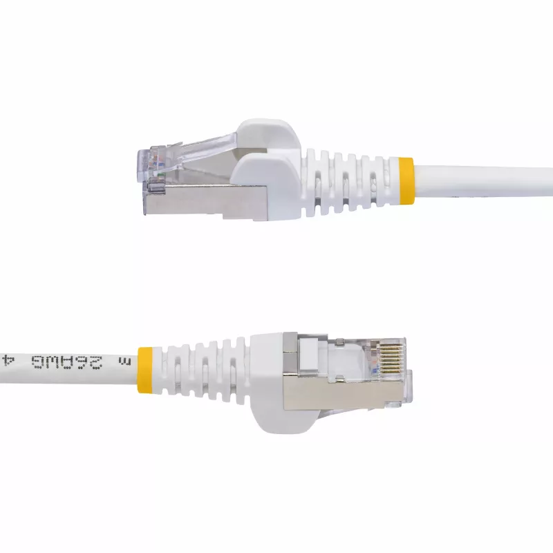 StarTech.com 3m balts CAT8 Ethernet kabelis, bezķēdes RJ45, 25G/40G, 2000MHz, 100W PoE++, S/FTP, 26AWG tīrs vara vads, LSZH, ekranēts tīkla savienojuma vads ar sprieguma atslogotājiem, individuāli testēts