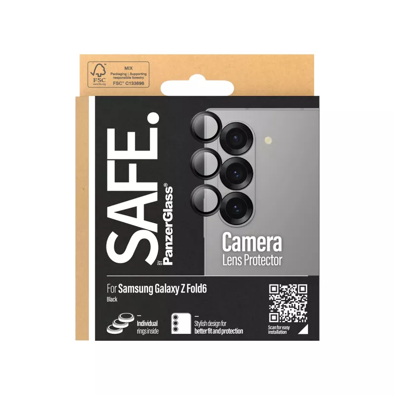 Kameras objektīva aizsargs PanzerGlass SAFE. Samsung Galaxy Z Fold6, melns
