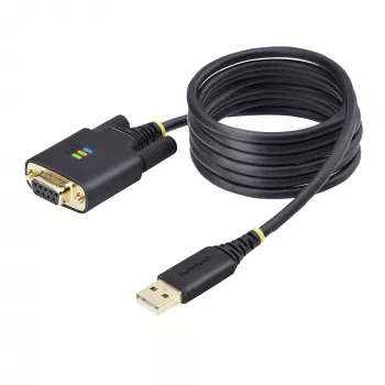 StarTech.com 6.6ft (2m) USB uz Null Modem Seriālā Adaptera Kabelis, COM Saglabāšana, FTDI, USB-A uz DB9 RS232, Maināmas DB9 Skrūves/Uzgriežņi, Windows/macOS/Linux