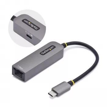 StarTech.com USB-C uz Ethernet adapteris, NIC, 100W PD caurlaide, USB 3.0 Type-C 1Gbps daudzātruma tīkla adapteris, saderīgs ar Thunderbolt, Windows un Mac