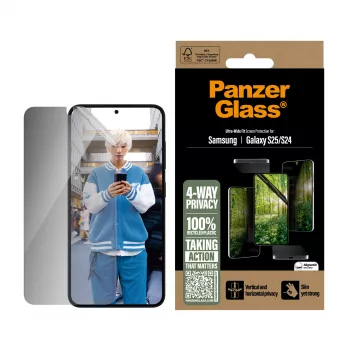 PanzerGlass® ECO MATRIX 4-Way Privātuma Ekrāna Aizsargs Samsung Galaxy S25 | S24 | Ultra-Wide Fit
