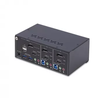 StarTech.com P2ADDH462-KVM-SLĒDZIS, 4K Ultra HD, Melns