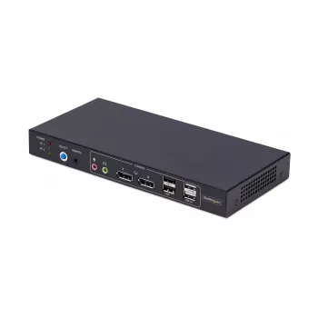 StarTech.com 2-Portu Divu Monitoru DisplayPort KVM Slēdzis ar Video Matricu, 4K 60Hz, 4x USB Hubs, Karstie taustiņi, DP 1.2 Matricas KVM, TAA