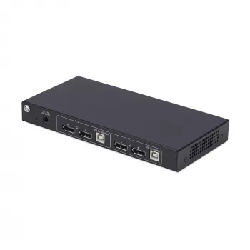 StarTech.com 2-Portu Divu Monitoru DisplayPort KVM Slēdzis ar Video Matricu, 4K 60Hz, 4x USB Hubs, Karstie taustiņi, DP 1.2 Matricas KVM, TAA