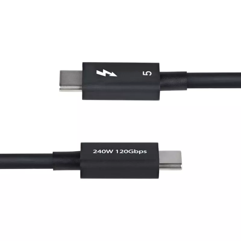 StarTech.com Thunderbolt 5 kabelis, 80cm, 80Gbps/līdz 120Gbps, 240W PD, 8K 60Hz, sertificēts, saderīgs ar Thunderbolt 4/USB4/USB-C