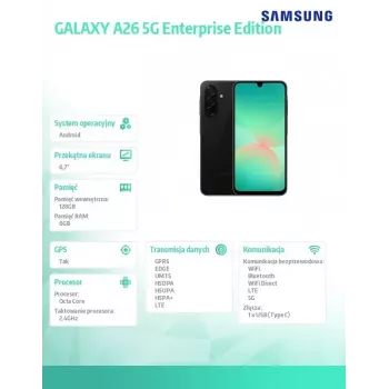 Samsung Galaxy A26 5G Enterprise Edition 17 cm (6.7 collu) hibrīds Dual SIM USB Type-C 6 GB 128 GB 5000 mAh Melns
