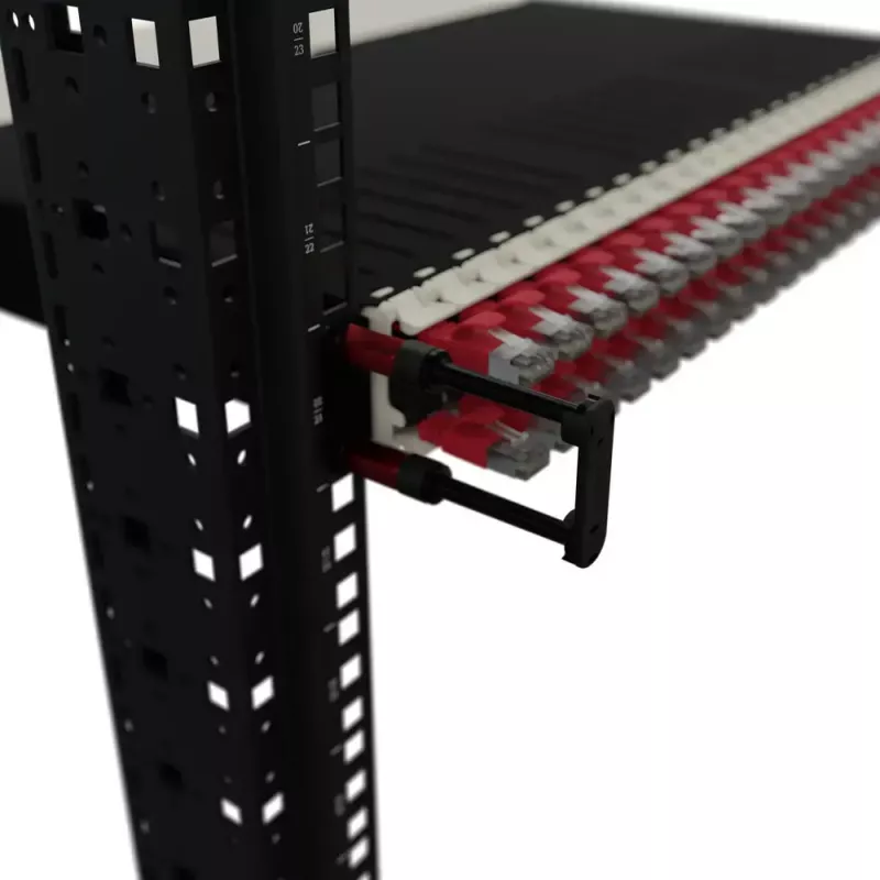 Kabeļu pārvaldības panelis PATCHBOX Patchcatch Solo 24 gab. Melns Sarkans