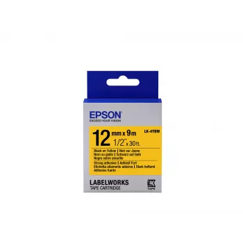 Epson Līmlentes kasetne Stipra līme LK-4YBW Melns/Dzeltens 12mm (9m)