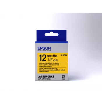 Epson Līmlentes kasetne Stipra līme LK-4YBW Melns/Dzeltens 12mm (9m)