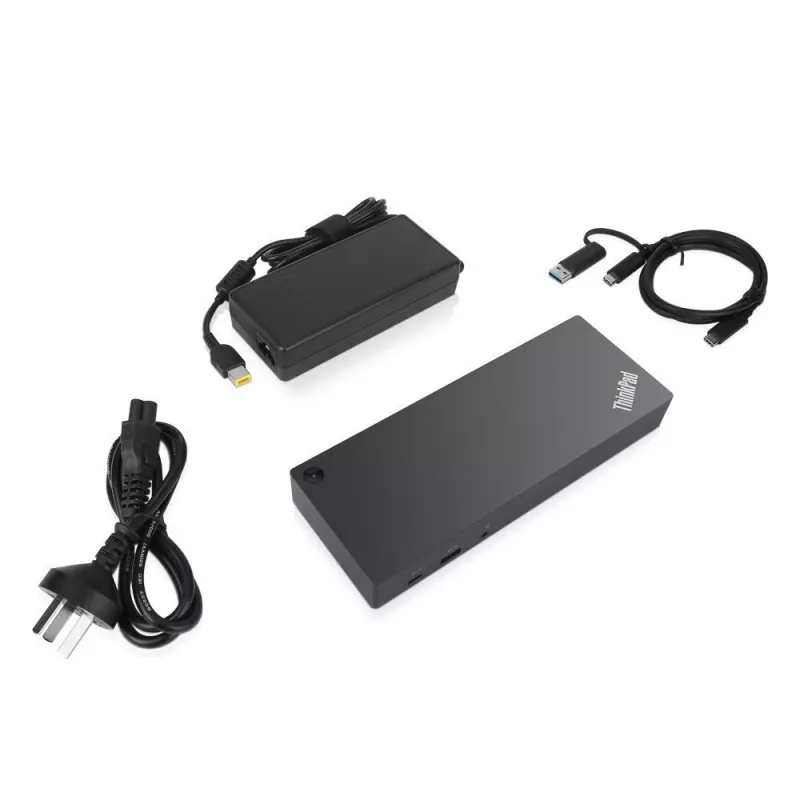 Lenovo 40AF0135UK dokstacija / portu replikators Vadu USB 3.2 Gen 1 (3.1 Gen 1) Type-C Melns
