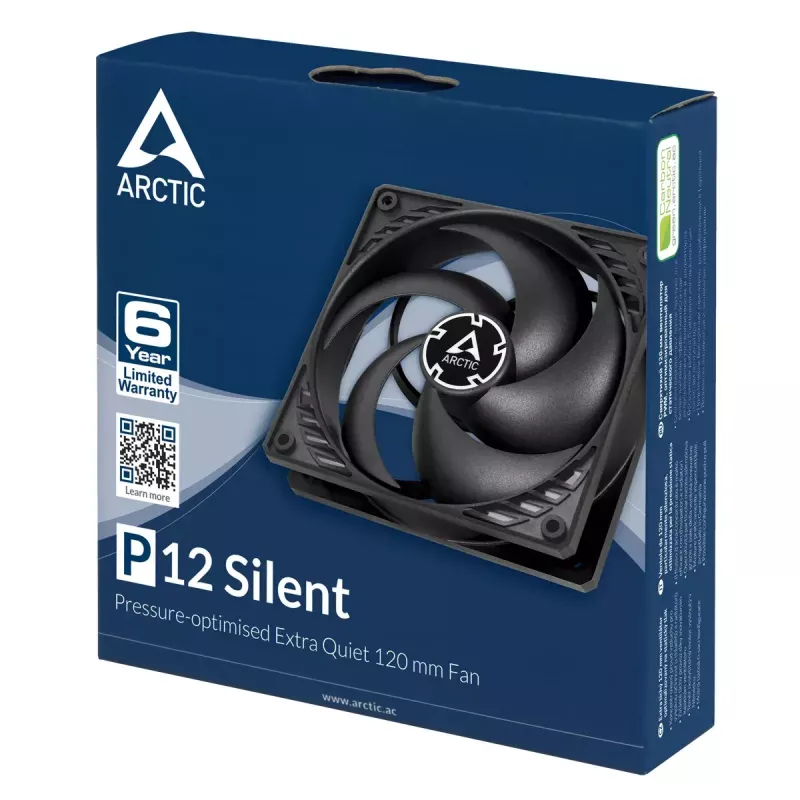 ARCTIC P12 Silent - Spiediena optimizēts kluss 120 mm ventilators