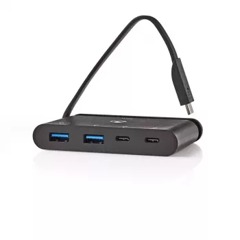 Nedis TCARF250BK USB 3.2 Gen 1 USB-C centrmezgls, melns