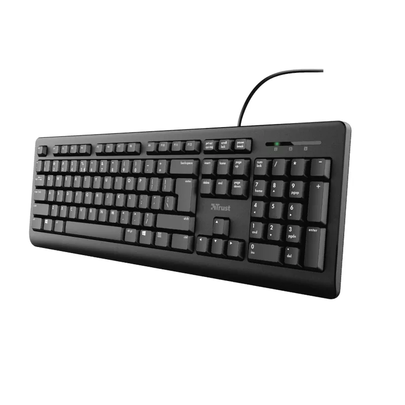Trust TK-150 tastatūra Office USB QWERTZ Melna