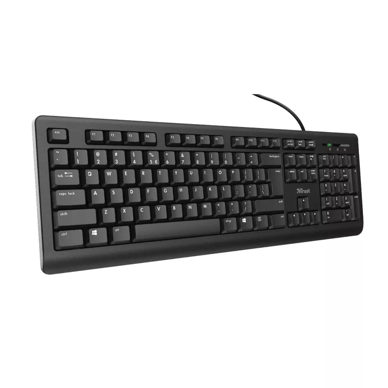 Trust TK-150 tastatūra Office USB QWERTZ Melna
