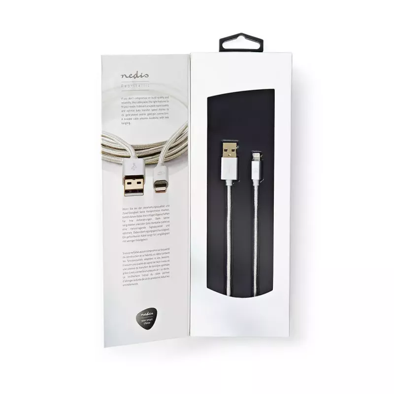 Nedis CCTB39300AL30 USB A–Lightning kabelis 3 m alumīnija