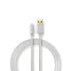 Nedis CCTB39300AL30 USB A–Lightning kabelis 3 m alumīnija