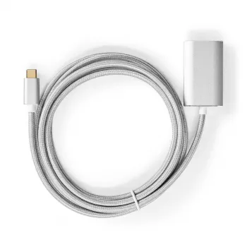 Nedis CCTB64680AL20 video kabeļa adapteris 2 m HDMI Type A USB Type-C Sudrabs