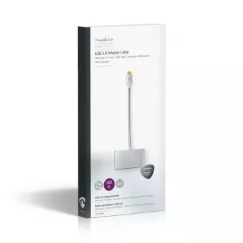 Nedis CCTB64760AL02 3-in-1 USB-C adapteris ar VGA, alumīnija korpuss, 0.2 m