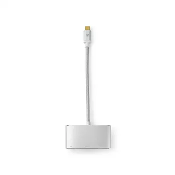 Nedis CCTB64760AL02 3-in-1 USB-C adapteris ar VGA, alumīnija korpuss, 0.2 m